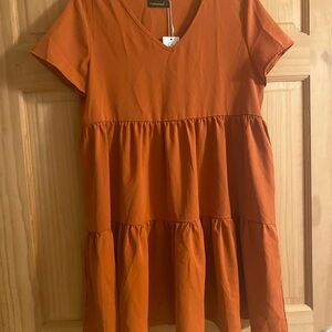 Orange Tiered women’s Dress
